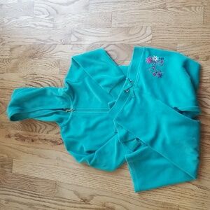 (4T) Juicy Couture Embroidered Velvet Jogging Suit Athleisure Retro Y2K Floral